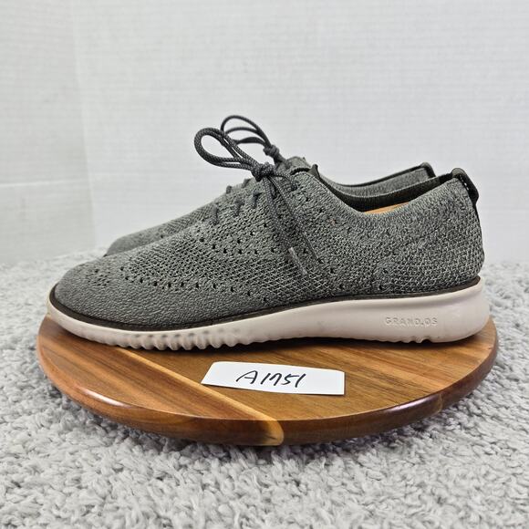 Cole Haan Mens 10.5M 2.ZeroGrand Gray Stitchlite Wingtip Business Casual Oxford main image 10